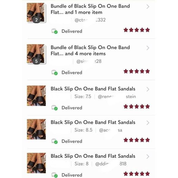 Black Slip On One Band Flat Sandals - Picture 9 of 10